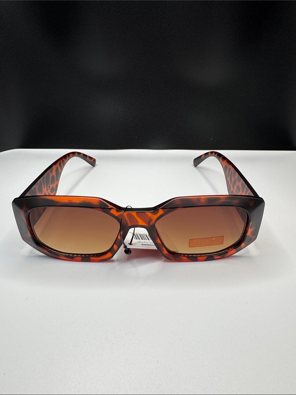 Tortoiseshell Rectangular Women's Sunglasses - Brown Gradient Lenses (5-7) UV 40